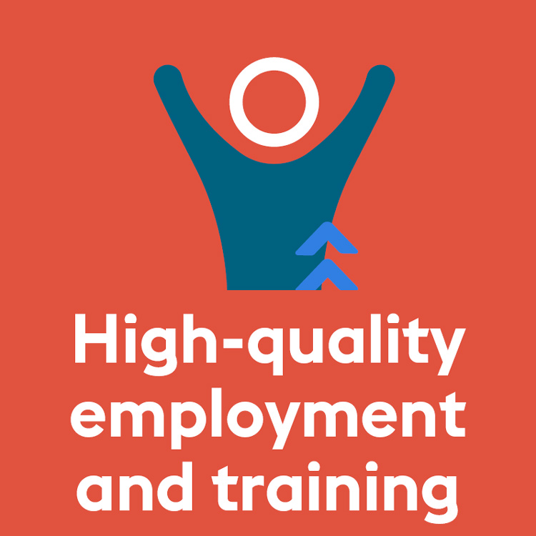 High-quality employment and training graphic